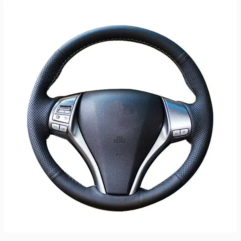 Чехол рулевого колеса автомобиля самодельный для Nissan Teana Altima X-Trail QASHQAI Rogue Кожаная