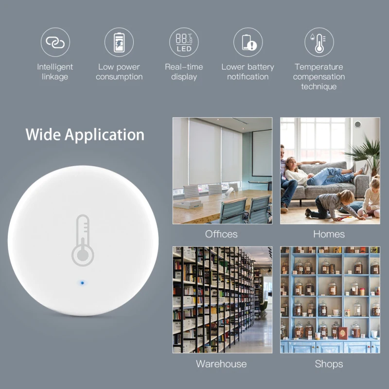 

Tuya Smart ZigBee Smart Temperature And Humidity Sensor Battery Powered Security With Tuya Smart Life App Alexa Google Home