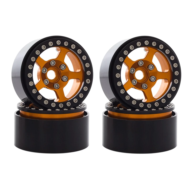 

4PCS Metal 1.9Inch Beadlock Wheel Rims Hub for 1/10 RC Crawler Car Axial SCX10 90046 AXI03007 Traxxas TRX4 MST Parts