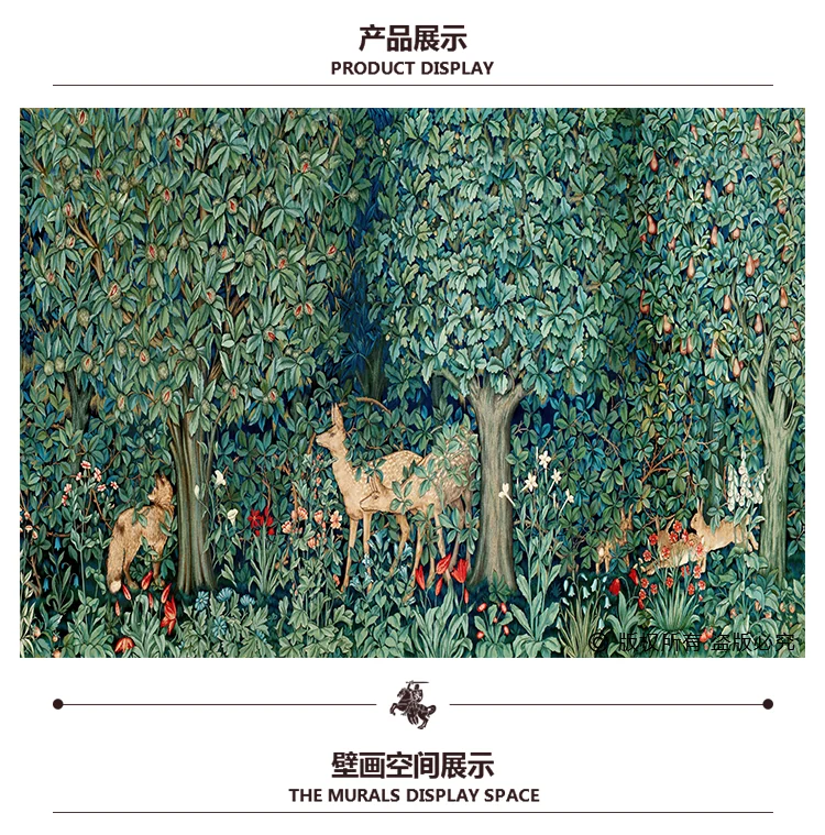 

Custom rainforest living room TV background 3D wallpaper for wall 3d mural wallpaper covered with large forest deer topic