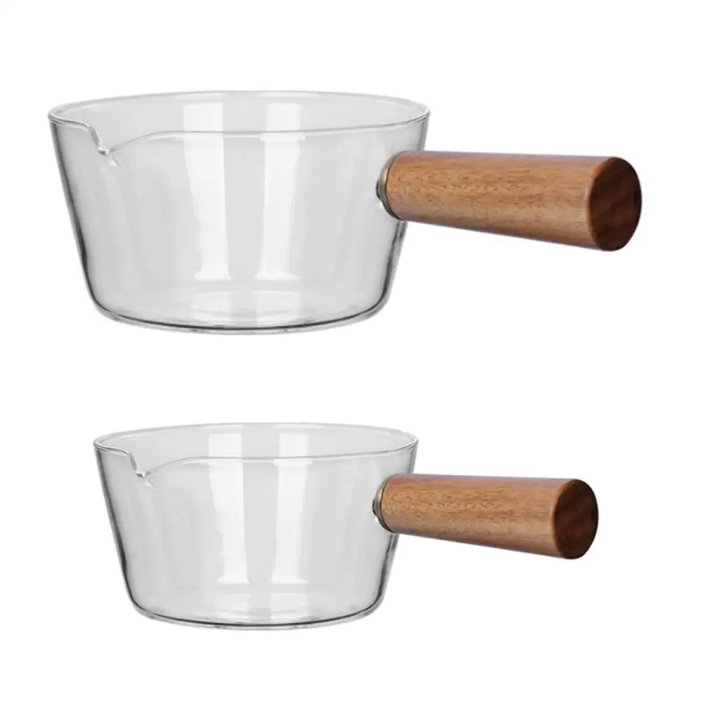 

Glass Milk Pot Home Baby Food Special Open Fire with Pot Hot Milk Noodle Pot Transparent Fruit Salad Bowl Cooking Pot Snack Dish