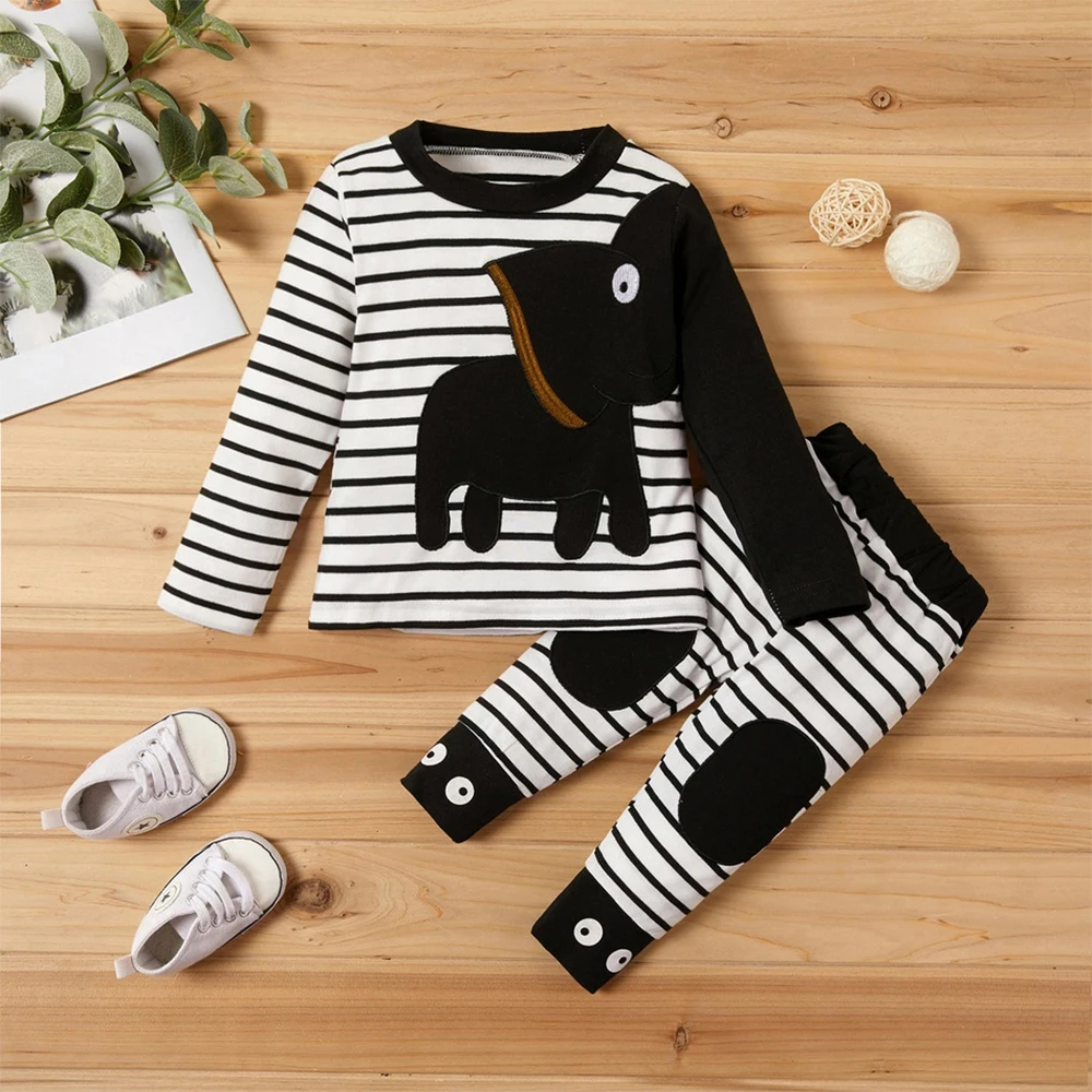 

New cotton cartoon Elephant Baby Children's suit baby clothes kids clothes baby boy clothes set suits for girls