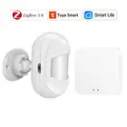 Датчик движения тела Tuya Mini ZigBee, беспроводной инфракрасный датчик движения с PIR-датчиком для Tuya Smart Life Alexa