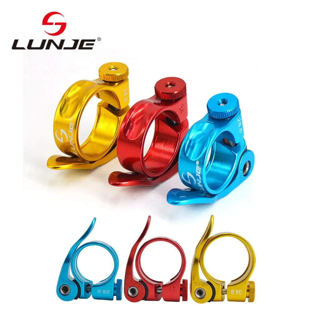 

LUNJE Seat clamp seatpost collar Aluminum Ultralight Quick Release Road Bike MTB Mountain Bicycle post clamp 28.6\31.8\34.9mm