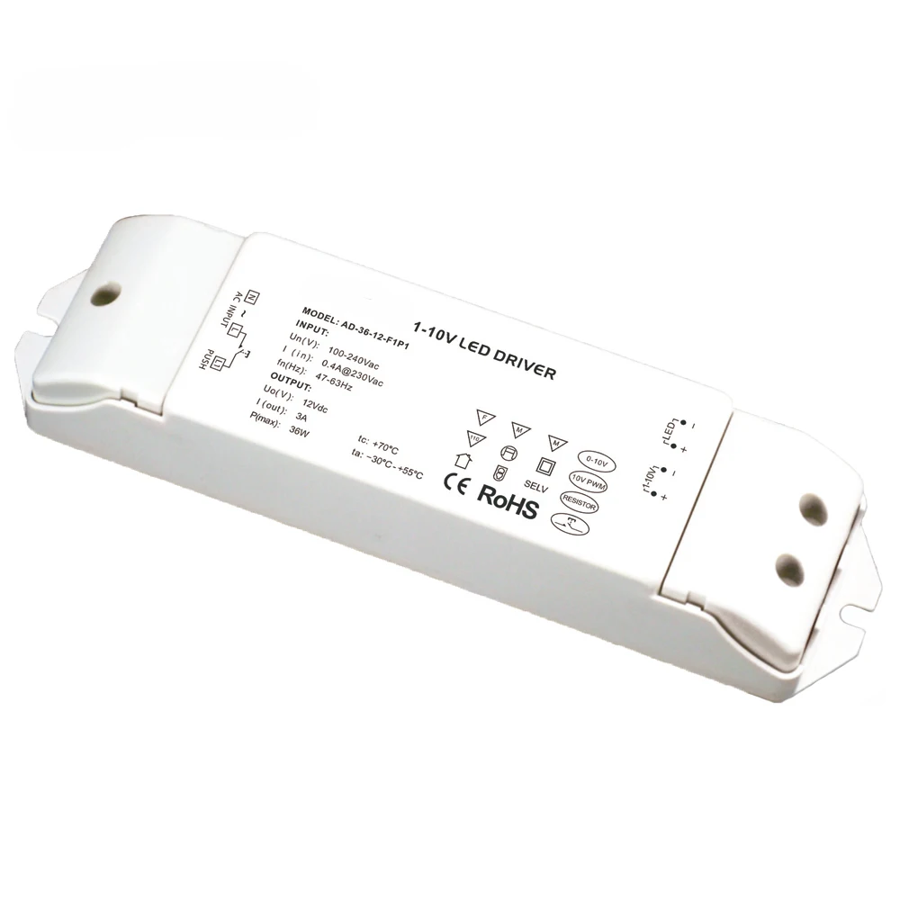 Новинка 1-10V Led ДАЛИ затемняя драйвер AC100V-240V Вход красный/зеленый/синий 12V 3A 36 Вт