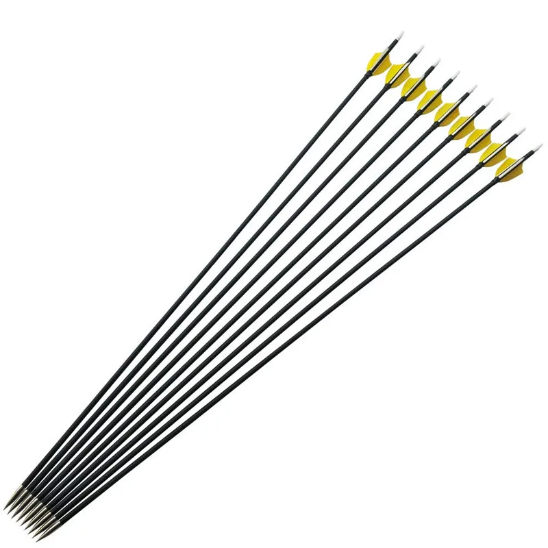 Preise 12 Stücke 31 Zoll Bogenschießen Carbon Pfeil Composite-Carbon Mit Pfeil Köcher Wirbelsäule 1000 Verbindung/Recurve Bogen Jagd Zubehör