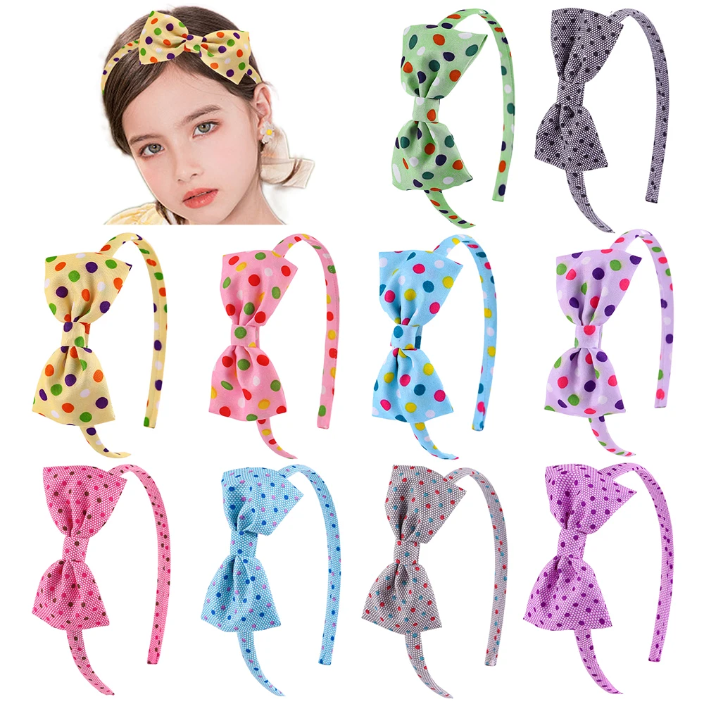 

Candygirls Fashion Children Plastic Headband Cute Bows Dot Hairband Girls Lovely Hair Band Headwear Kids Gifts Hair Accessories