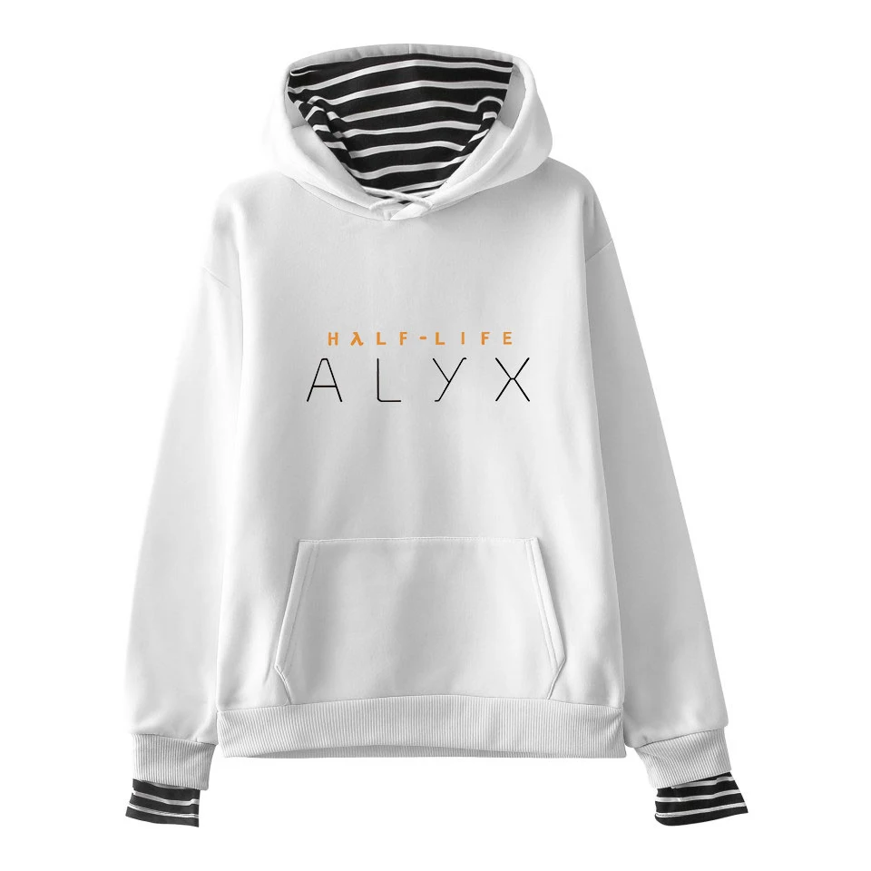 

Худи с принтом Alyx Half-Life, имитация двух частей, Женская/мужская толстовка с длинным рукавом и капюшоном, свободные топы, модные повседневные т...