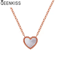 qeenkiss nc805 fine jewelry wholesale fashion woman girl birthday wedding gift heart shell titanium stainless steel necklace