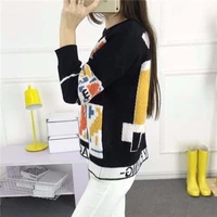 Fat Mm extra-large Womens 2020 new fall sweater jacket loose knit sweater age-reducing western-style Blouse woman
