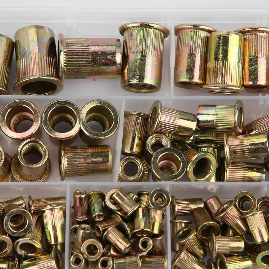 150 шт./компл. M3/M4/M5/M6/M8/M10/M12 плоская головка из углеродистой стали Резьбовая глухая