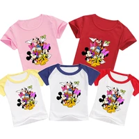 summer boys short sleeve t shirts for kids girl clothes cartoon mickey minnie donald duck print baby tops tees children costume