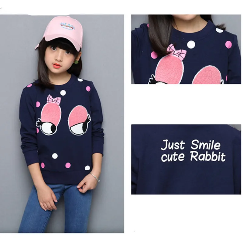 

Kids Cute Big Eyes T shirt For Girls Long Sleeve Autumn Tshirt Tops Teenage Girls Fashion 12 Years to 4 Years Eye Clothing
