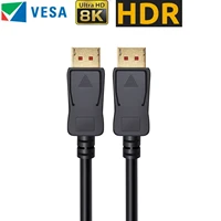 hdmatters displayport dp 1 4 cable hdr 8k 60hz 4k 144hz high speed 32 4gbps male to male for pc laptop display port 1 2 cable