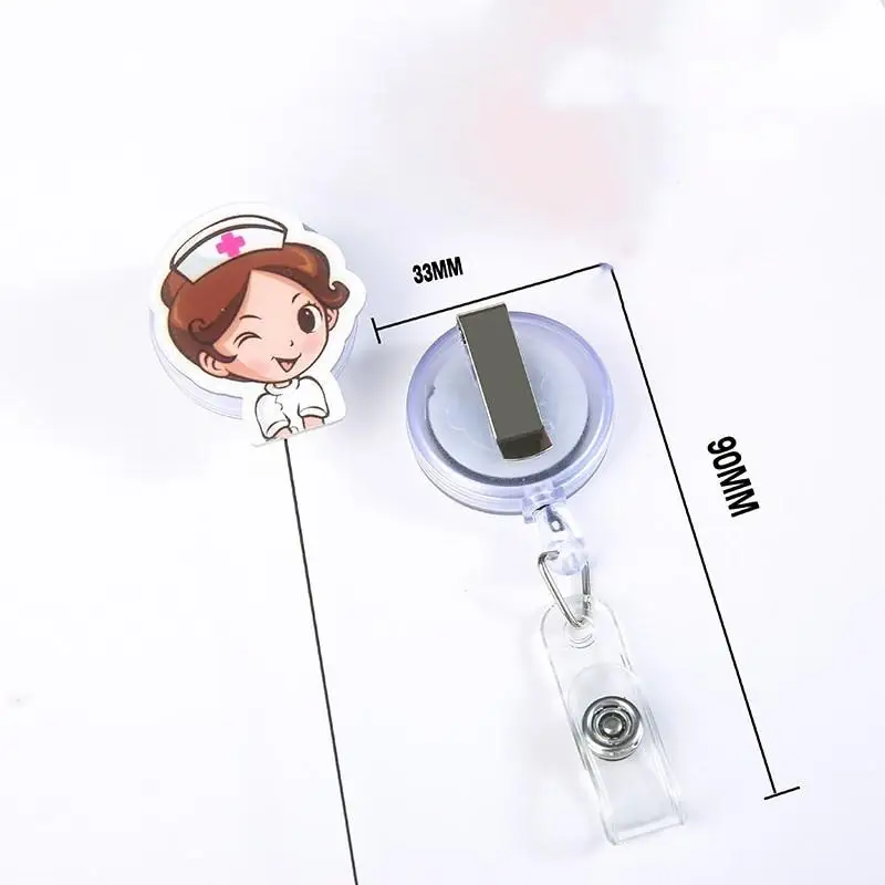 

1pc Hospital Medical Workers Work Card Case with Breast Pocket Clip Badge Reel Name Employee's Card Badge Holder for Nurses