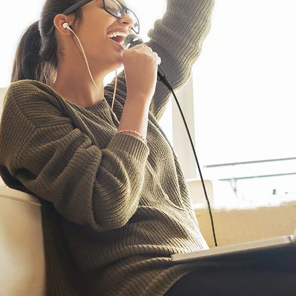 Новый набор микрофона для прямой трансляции с микрофонным кабелем караоке пения