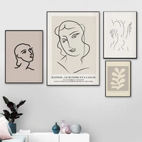 matisse abstract minimalism line girl woman nordic poster wall art print canvas painting decor pictures for living room no frame