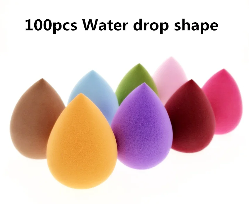 100pcs water drop 100 шт Большой спонж для макияжа спонж для смешивания косметики макияж основа красоты спонж для пудры - Цвет: 100pcs water drop