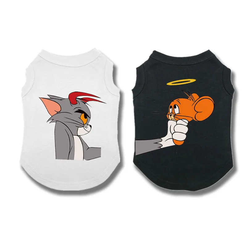 Летняя одежда для собак дешевая мультяшная Одежда охлаждающий жилет милый