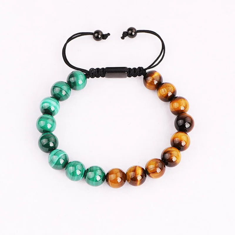 

Men Bracelet Natural Stone Tiger Eye Beads Braided Macrame Bracelet Men Jewelry Bracelet Gift