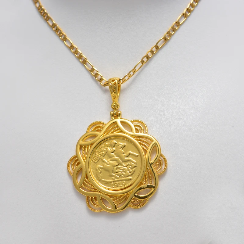 Ювелирная подвеска для мужчин и женщин 24K Великобритания Джордж V образный