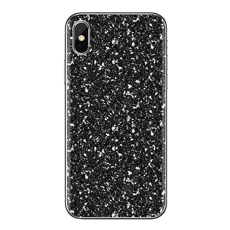 Для iPhone XS Max XR X 4 4S 5 5S 5C SE 6 6S 7 8 плюс samsung Galaxy J1 J3 J5 J7 A3 A5 черный сверкающие блестки