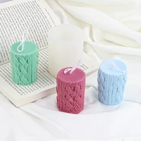 creative wool cylinder candle mold silicone wave column plaster mould diy drilling surface pipe string resin tools home decor