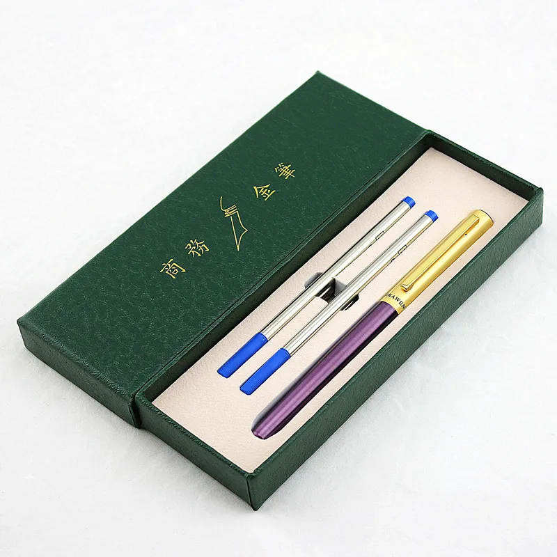 Бесплатная доставка роскошная металлическая шариковая ручка с 0 5 мм синими