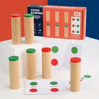 1set wooden sound matching game toy interactive children puzzle hearing promote recognition toy montessori educational gift