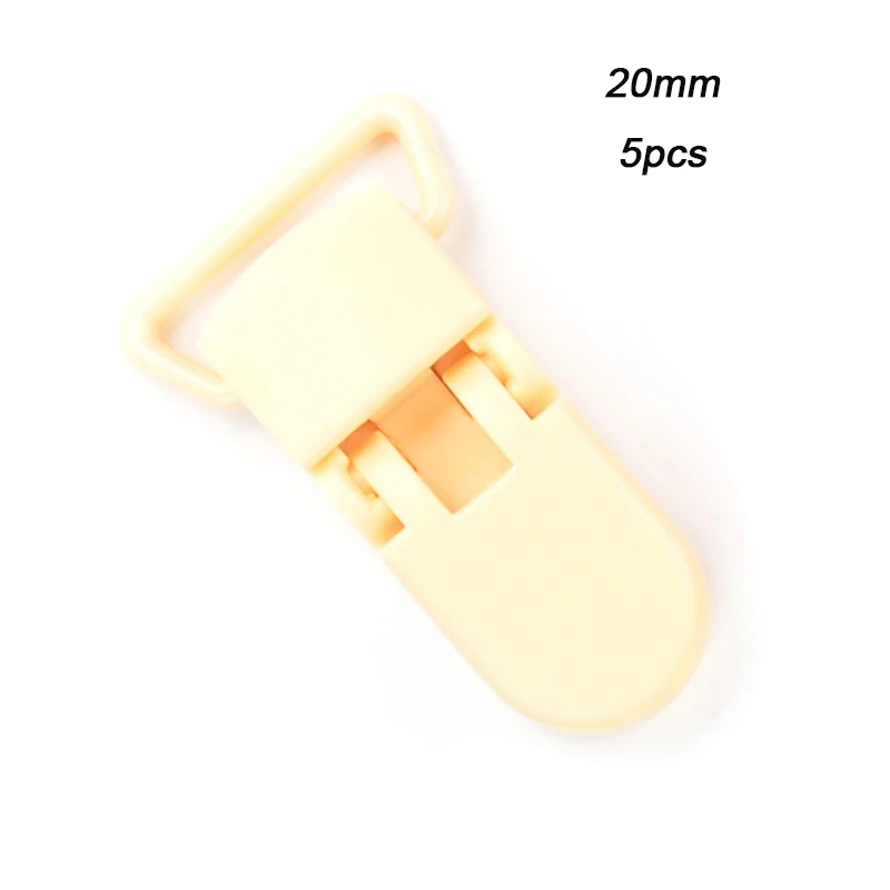5pcs 20mm beige LOFCA, разноцветный нейлоновый шнур, Прорезыватель для сосок, зажим, аксессуары, сделай сам, для прорезывания зубов, ожерелье, подвеска для изготовления ювелирных изделий - Цвет: 5pcs 20mm beige