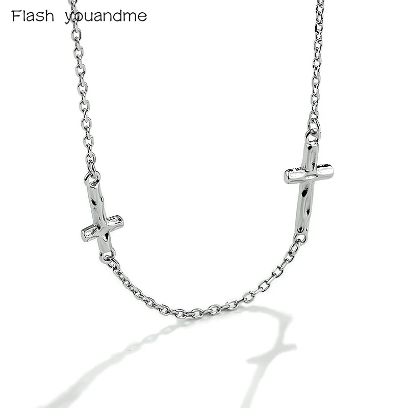 

Real s925 Sterling Silver Cross Pendant Necklace For Women Classic Vintage Necklace Elegant Fine Jewelry Gift For Girl N098