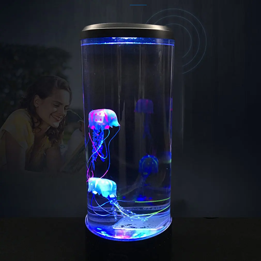 

Led Jellyfish Night Light Home Aquarium Decoration Lights Bedside Lamp Creative Atmosphere Lights Fashion Beautiful USB Charging