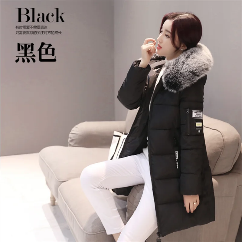 Parka Women 2021 Winter Coats Long Cotton Casual Fur Hooded Jackets Women Thick Warm Winter Parkas Female Overcoat Coat