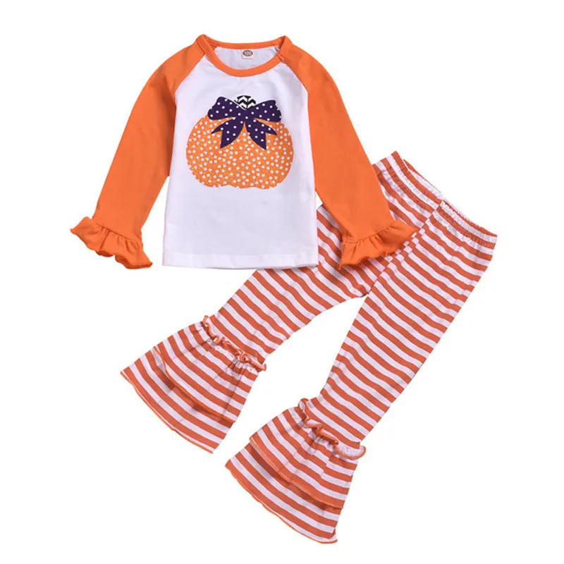 

cute autumn halloween baby girls clothing set long sleeve t-shirt+pant infant girl toddler baby clothes newborn baby clothes