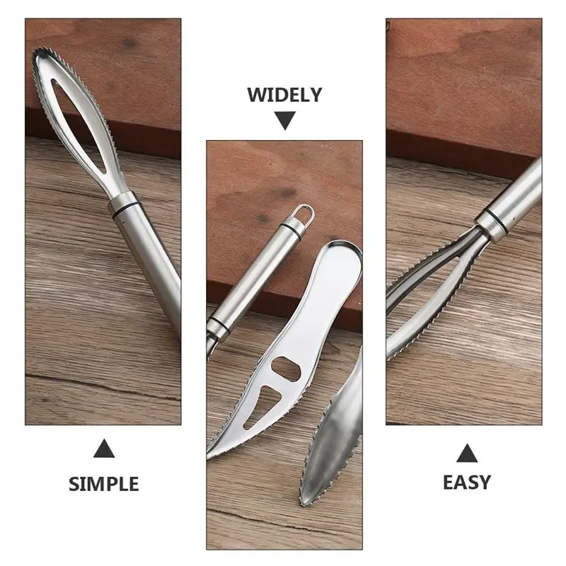 

3 Pcs Stainless Steel Fish Scale Brush Scraper Fish Scale Remover Fish Scraper