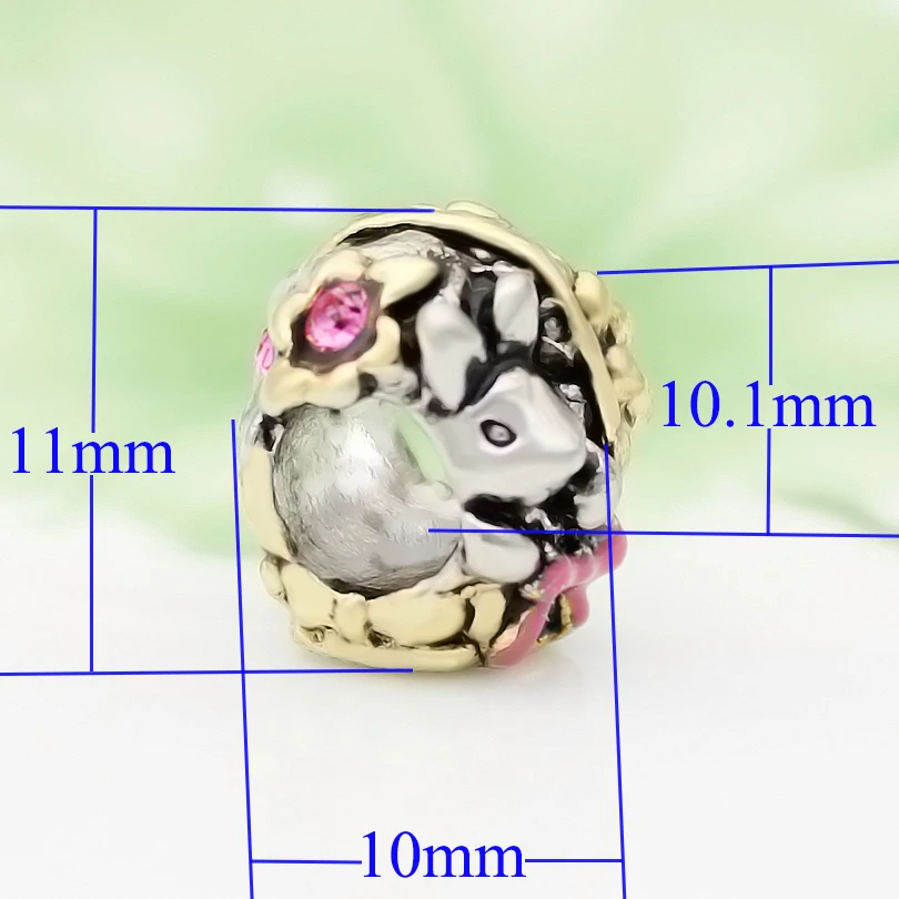 Бесплатная доставка золотистый милый кролик пасхальный Шарм Бусина Подходит Для