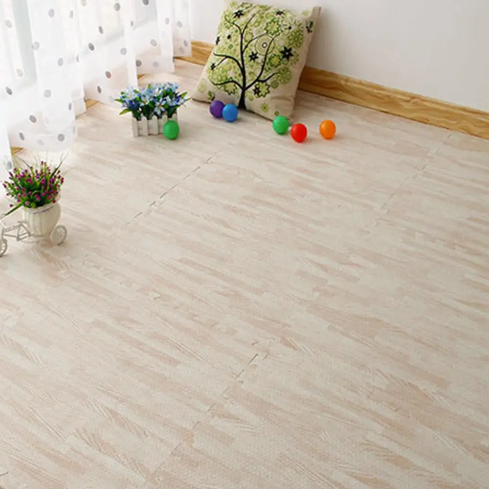 Imitation Wood Floor 30X30cm White Furniture Kids Play Mat Indoor Playing Game EVA Home Children Room Bedroom | Дом и сад