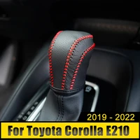 leather car gear head shift knob cover gear shift collars case fit for toyota corolla e210 2019 2020 2021 2022 12th accessories