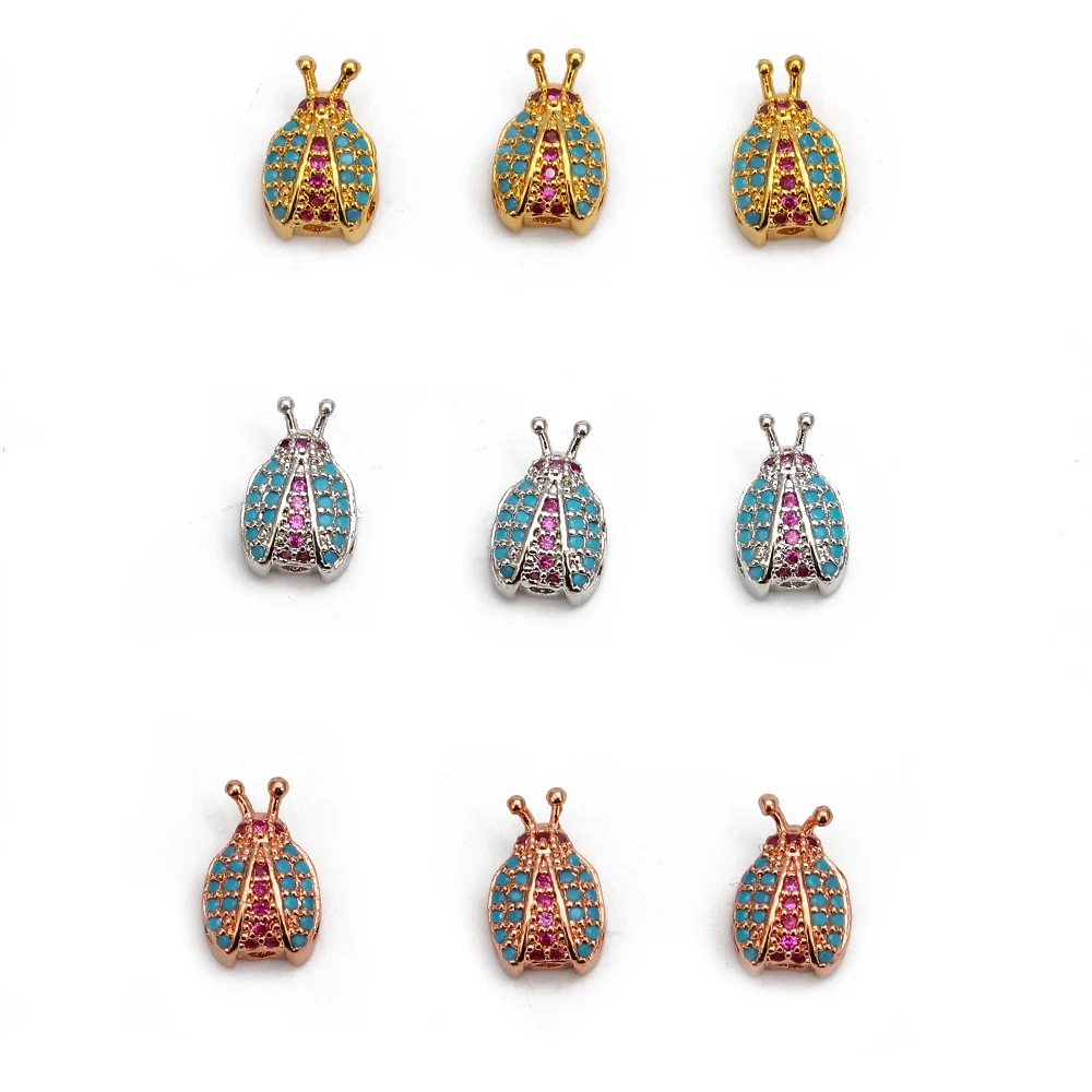 MEIBEADS 1 шт. CZ циркониевые амулеты DIY Москитная Божья коровка очаровательный