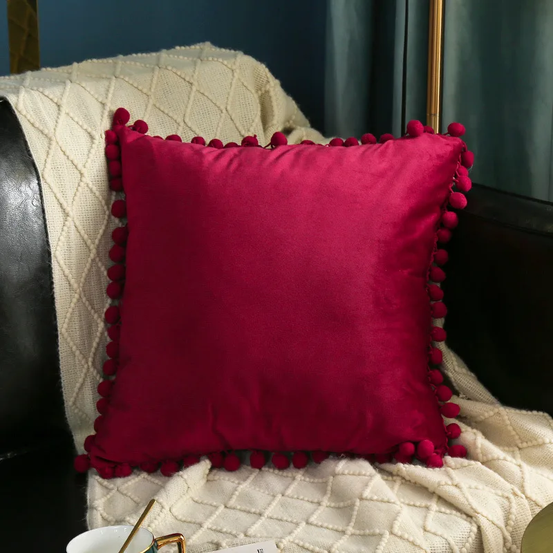 Синяя Подушка современный минималистичный шар для волос наволочка