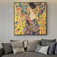 gustav klimt paintings on the wall reproduction portrait of adele bloch golden wall art canvas cuadros pictures for living room
