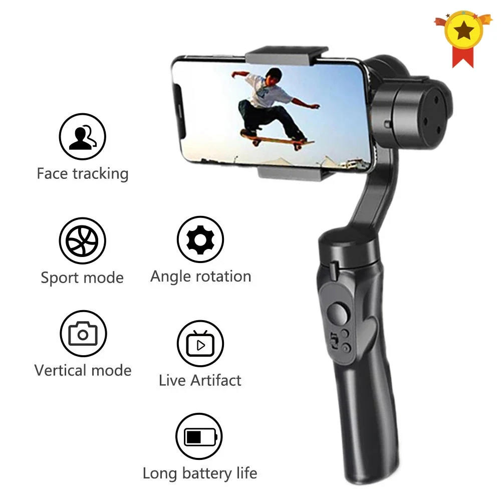 Телефоны стабилизатор 3 осевой ручной PTZ смартфон блютут карданный Gopro штатив