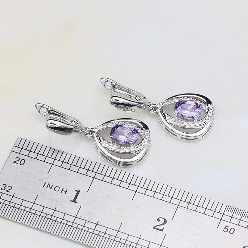 Комплект из колье и серёг серебра 925 пробы с фианитом|jewelry sets for women|silver jewelry setsterling
