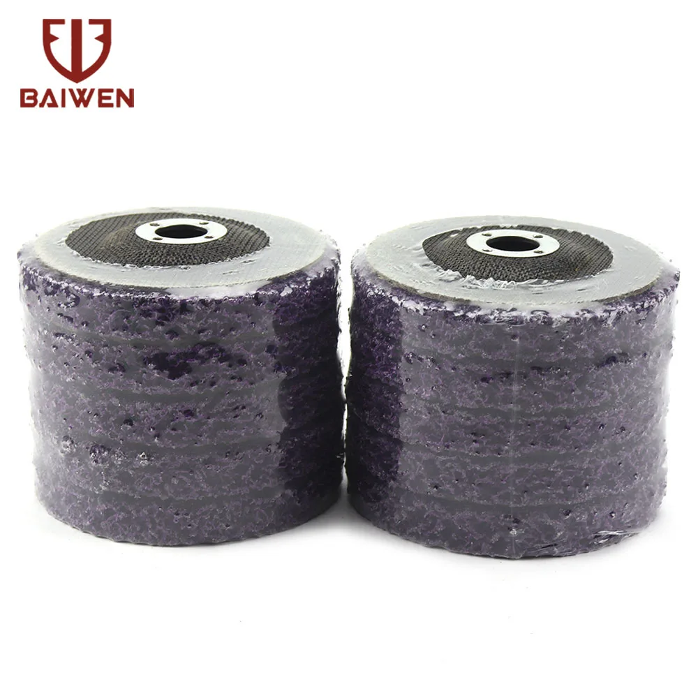 

5pcs Poly Strip Disc Abrasive Wheels Paint Rust Cleaning Remover Tools 100mm/115mm/125mm Grinding Discs For Angle Grinder Purple