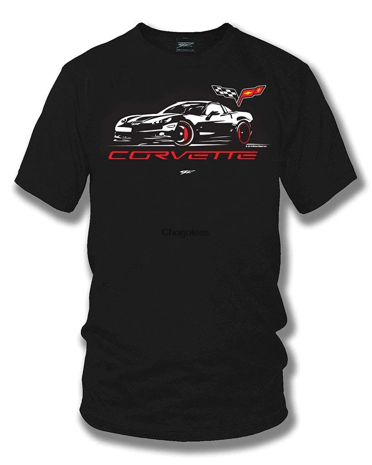 Стилизованная футболка Corvette c6 с логотипом |