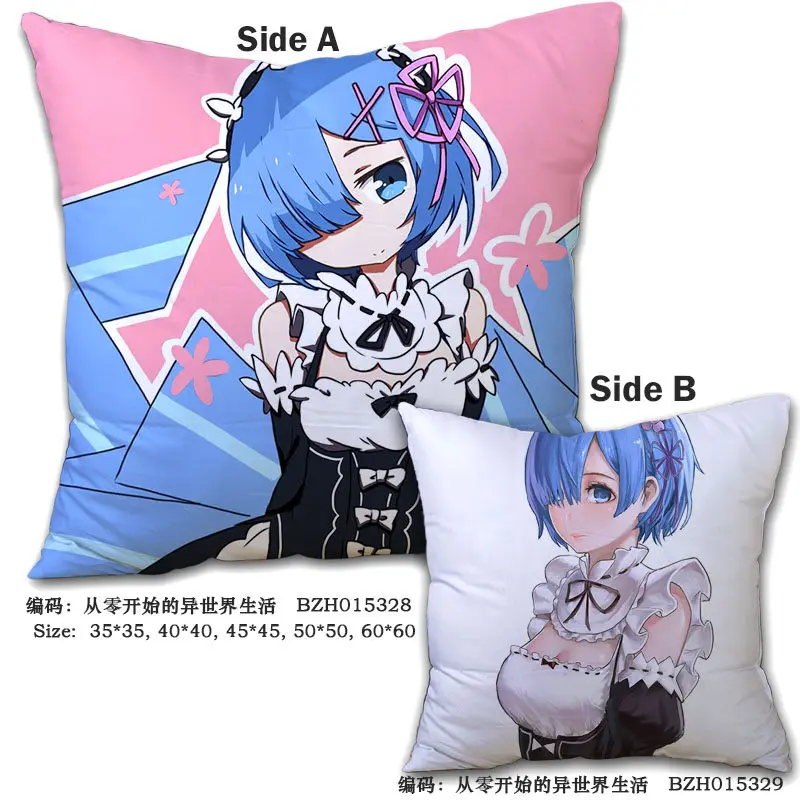 45x45 см аниме RE ZERO Start Life in Anothe World наволочки дакимакура чехол 3D печать двусторонняя