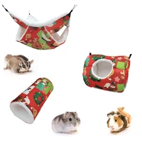 christmas small animals winter warm soft double layer tunnel beds hammock nest cage supplies for hamster squirrel rat pets