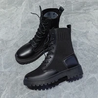 motorcycle women ankle boots 2021 new autumn black female martin booties thick platform non slip waterproof female boots shoes