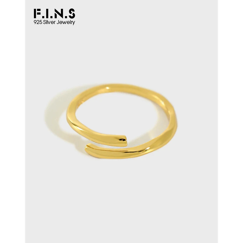 Женское кольцо с двойным слоем F.I.N.S асимметричное открытое ювелирное изделие из