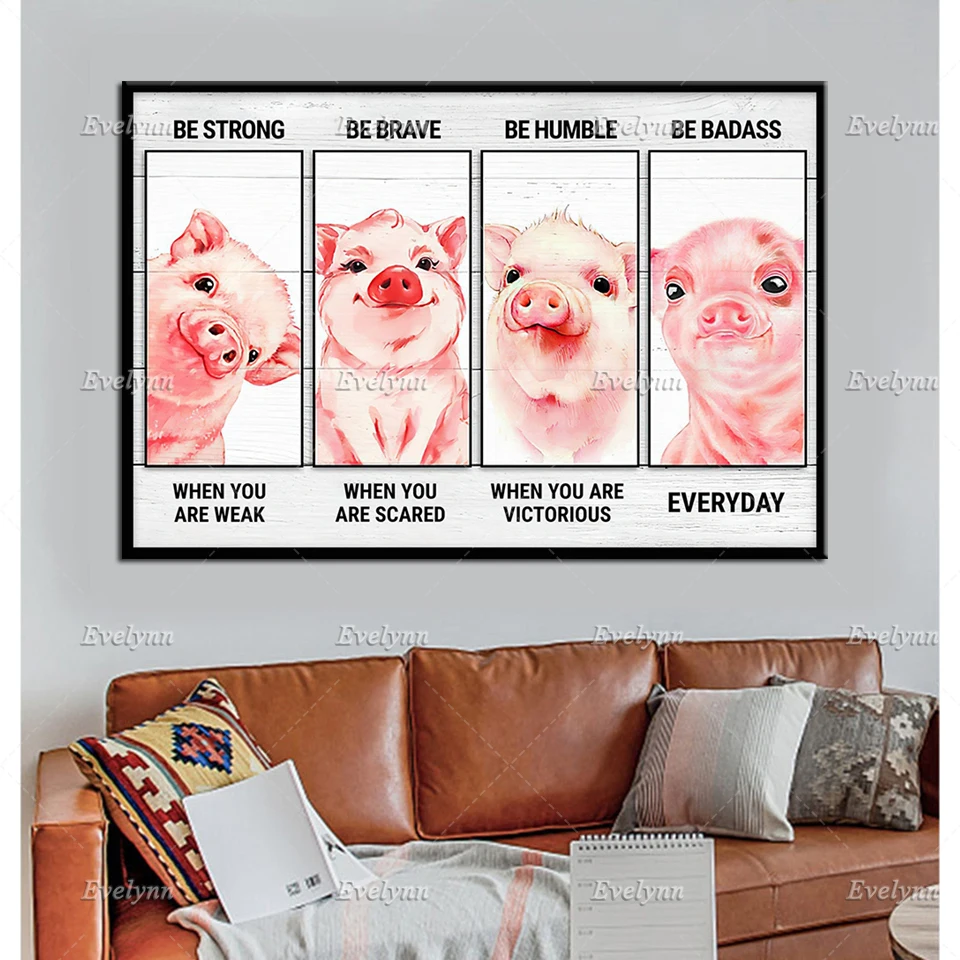 Постер для влюбленных свиней фермер фермерские подарки будьте сильными когда вы